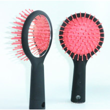 Black Rubber Paddle Hair Brush with Mirror